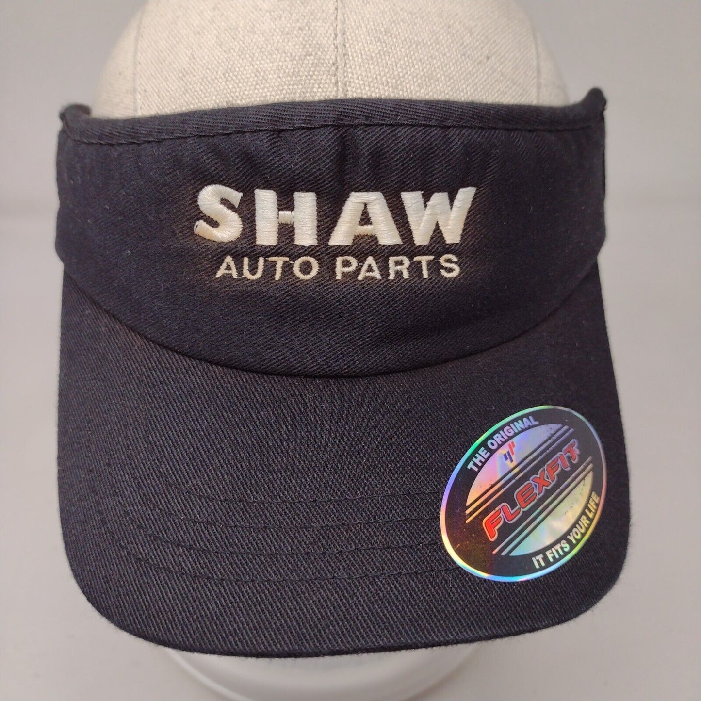 Shaw Auto Parts Fitted Sun Visor Hat Black OSFA Embroidered Flexfit