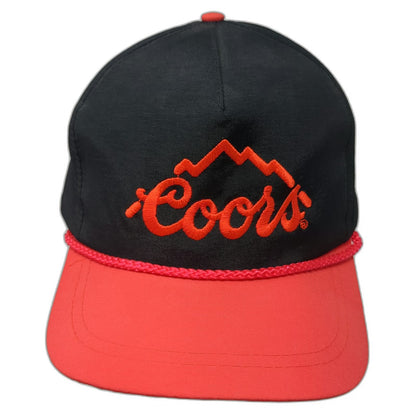 JJ of Dallas Coors Mountain Logo 5 Panel Snapback Hat Black Red One Size Rope