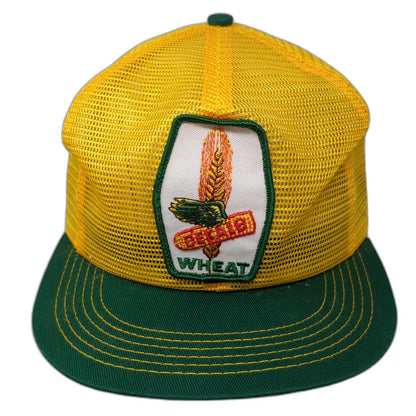 Dekalb Wheat Trucker Hat Yellow Green One Size Mesh Snapback Patch Vintage