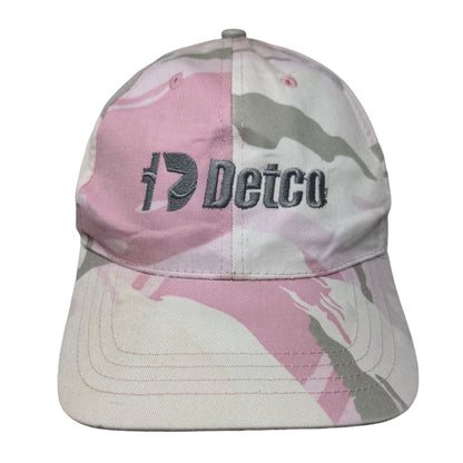 Detco Slideback Hat Pink Camouflage OSFA Embroidered Adjustable 6 Panel