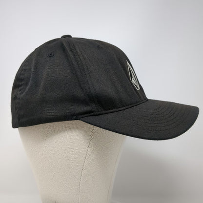 Volcom Baseball Cap Black XL Fitted Flexfit Embroidered Stone Graphic Logo Hat