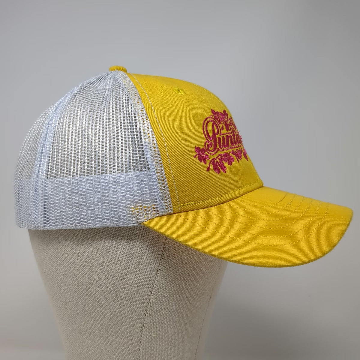 La Treinta y Dos Trucker Hat Yellow Size L Mesh Back Snapback Punta Cana Pink