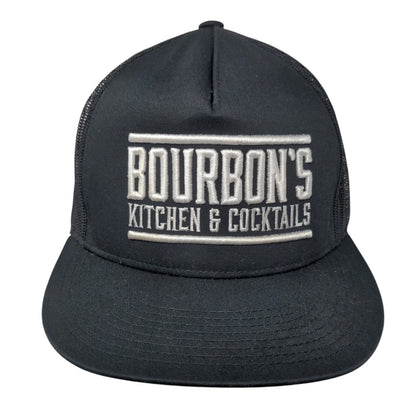 Bourbon's Kitchen & Cocktails Snapback Trucker Hat Black One Size Yupoong
