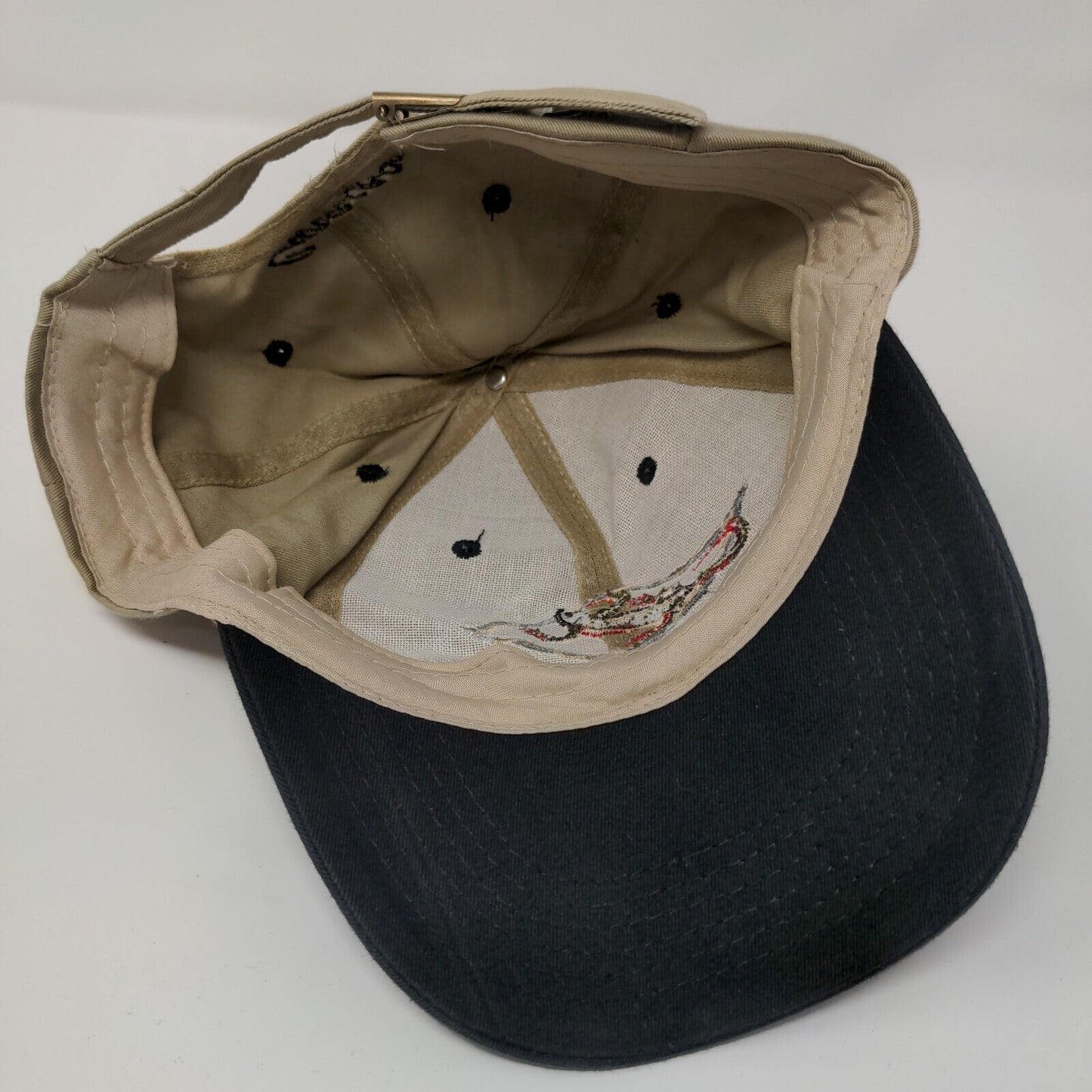 Curacao Slideback Hat Tan OSFA Adjustable Embroidered Colorblock