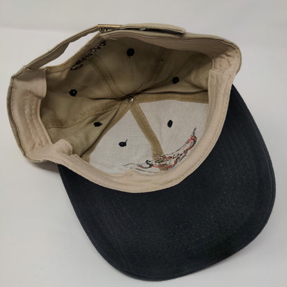 Curacao Slideback Hat Tan OSFA Adjustable Embroidered Colorblock