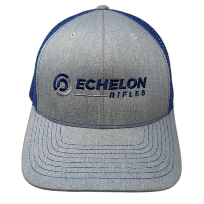 Richardson Trucker Hat Gray Blue One Size Echelon Rifles Mesh Snapback Curved