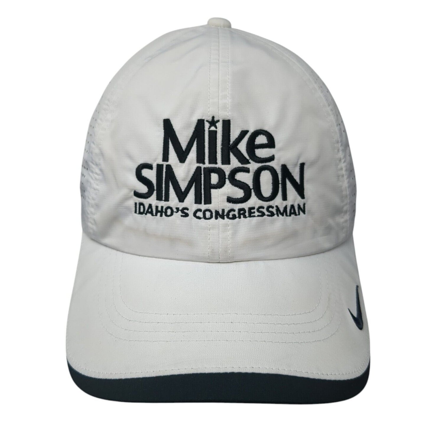 Mike Simpson Idaho's Congressman Strapback Golf Hat White OS Adjustable Nike