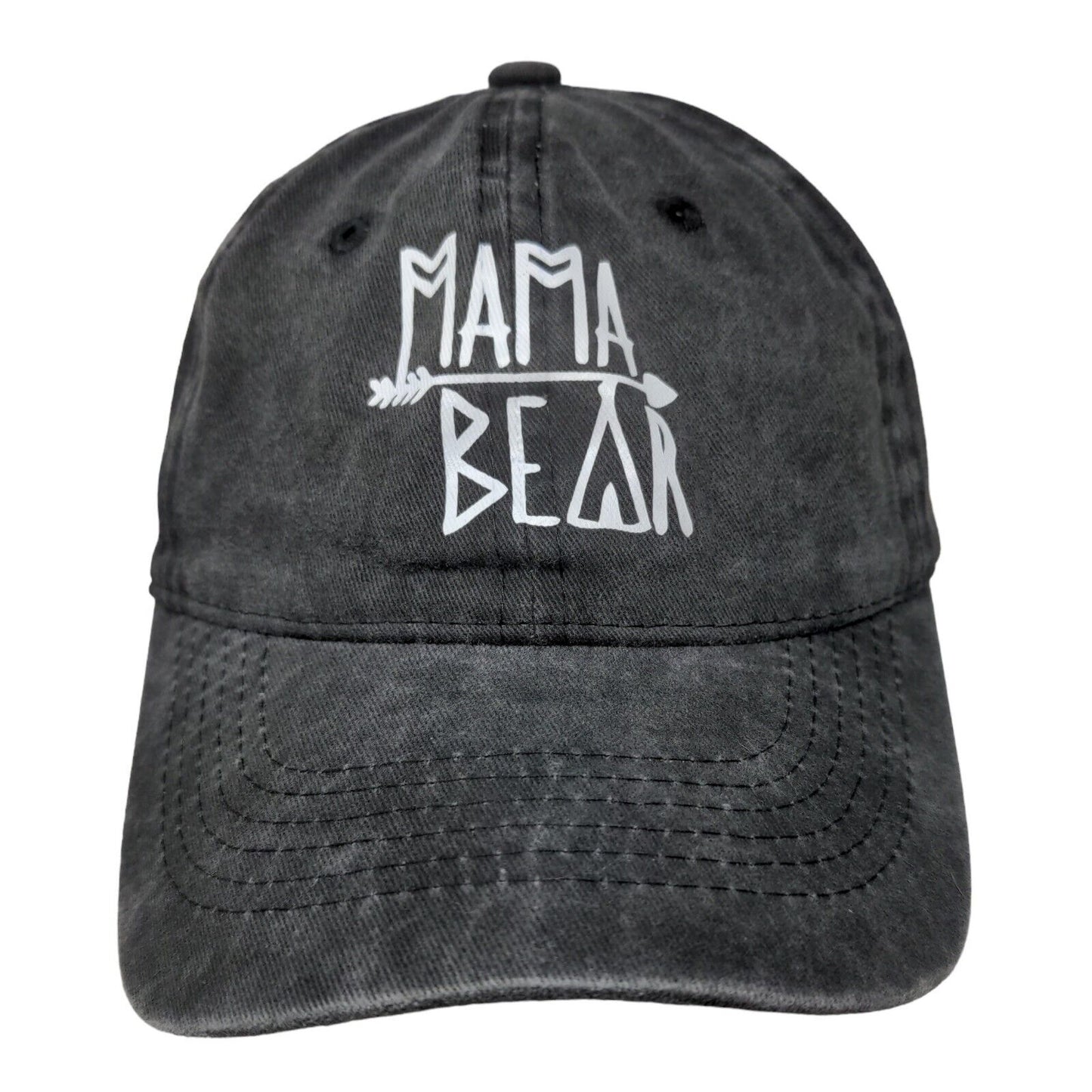 Unbranded Women's Slideback Hat Gray Adjustable Graphic Mama Bear Logo