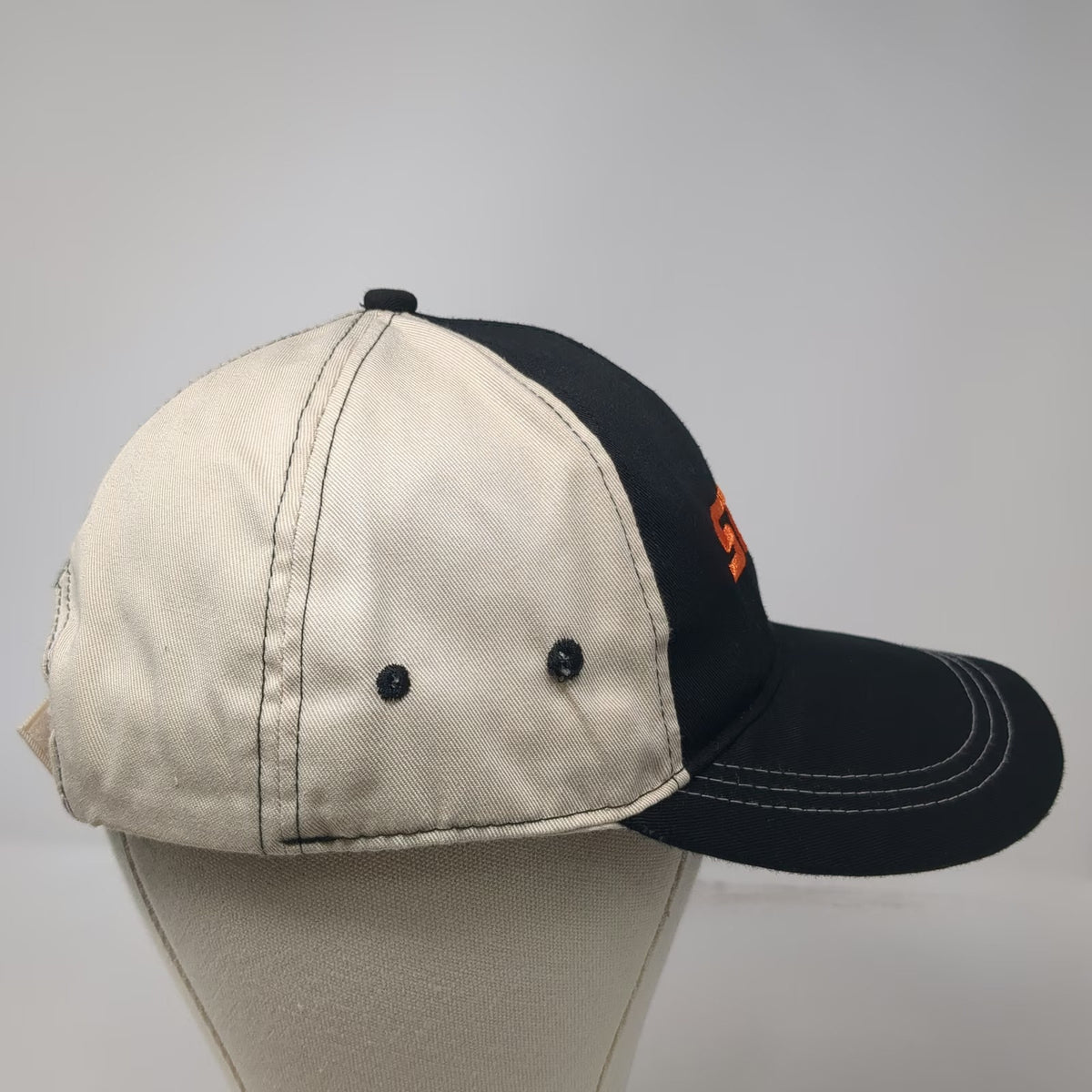 Stihl Outfitters Baseball Cap Black Beige Orange One Size Strapback Logo Hat