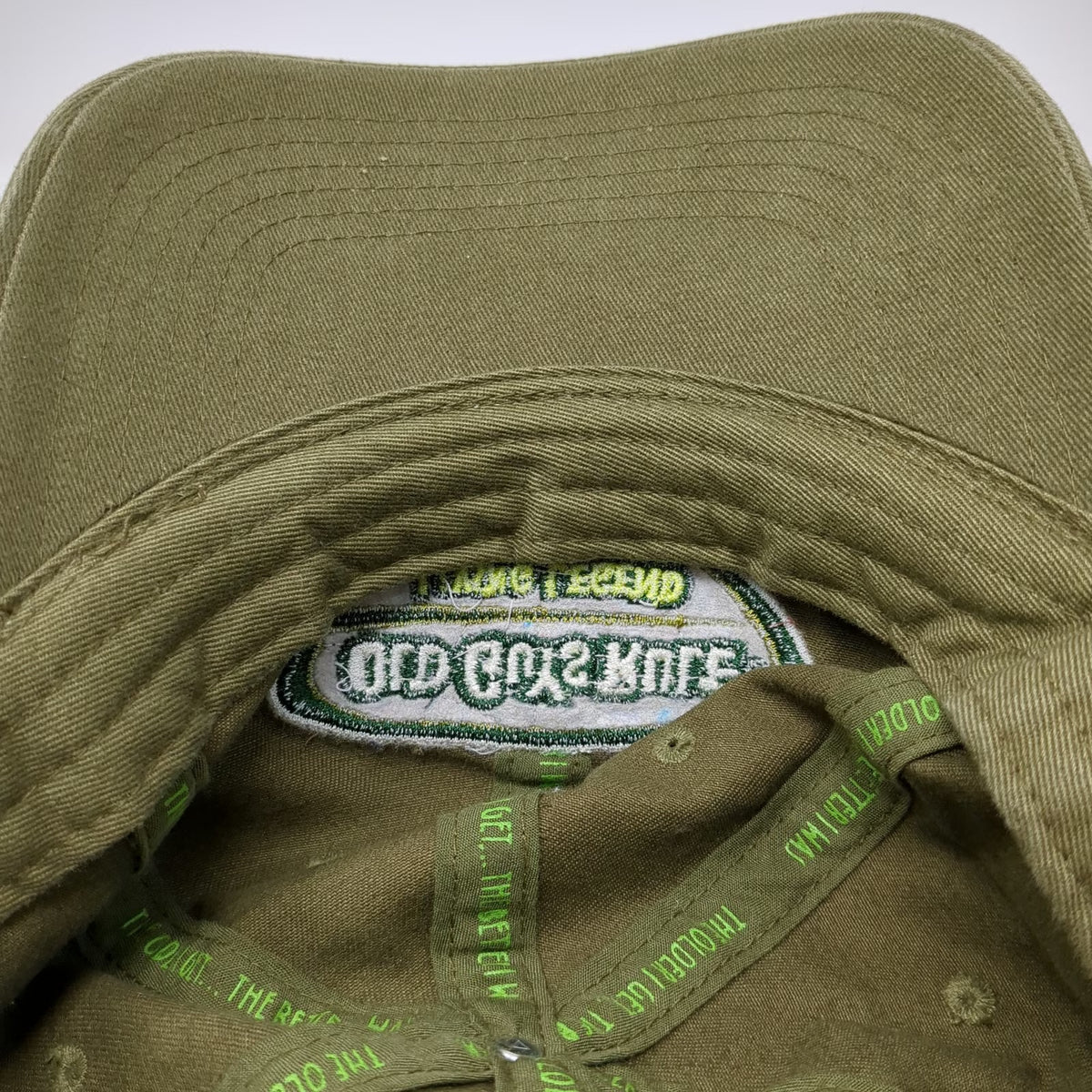 Old Guys Rule Baseball Cap Green One Size Living Legend Slogan Strapback Hat