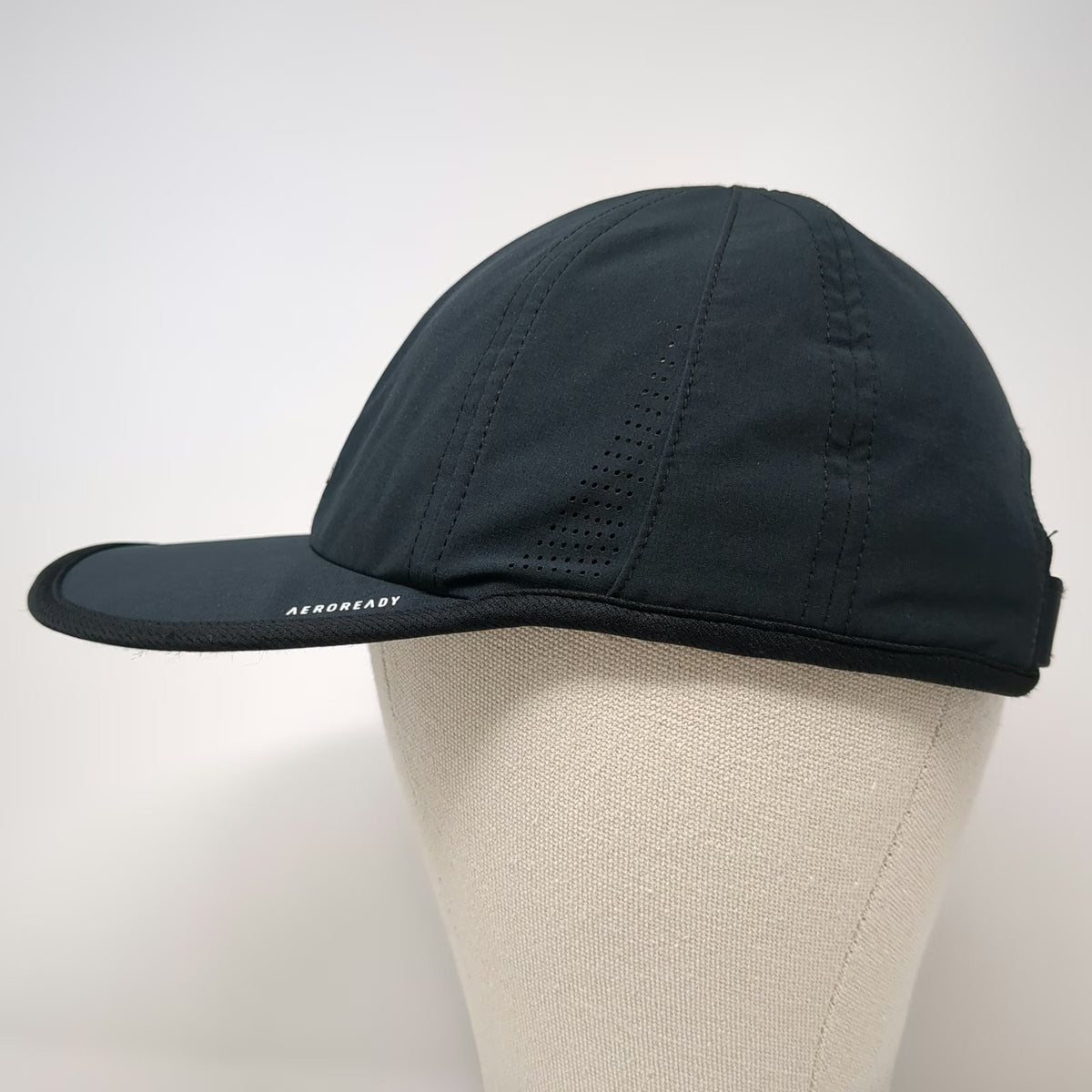 Adidas Baseball Cap Black One Size Aeroready Performance Strapback Hat