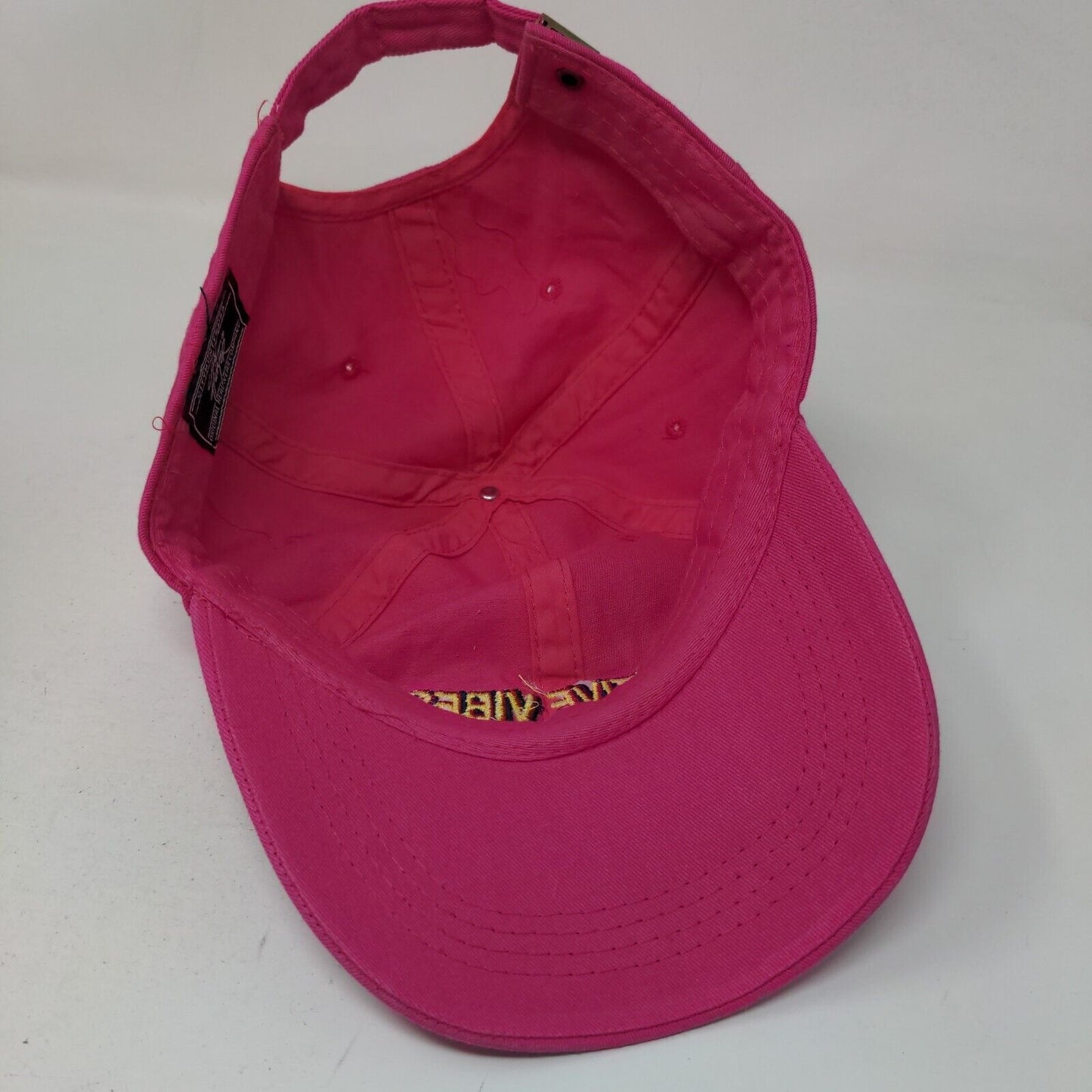 Positive Vibes Slideback Hat Pink Embroidered One Size City Hunter