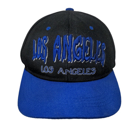 Unbranded Men's Snapback Hat Black Blue Embroidered Los Angeles Logo