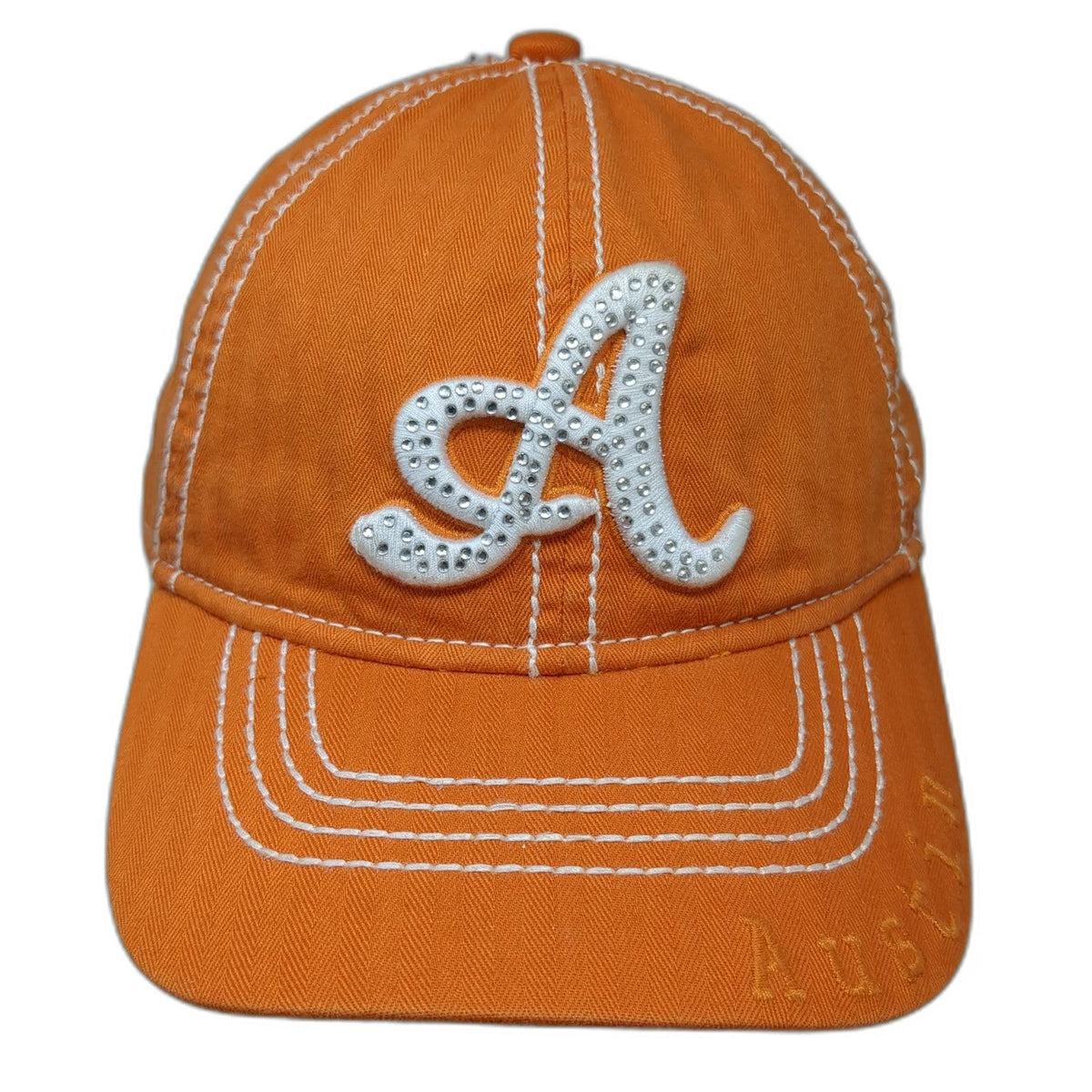 Robin Ruth Baseball Cap Orange One Size Rhinestone A Austin Texas Souvenir Hat