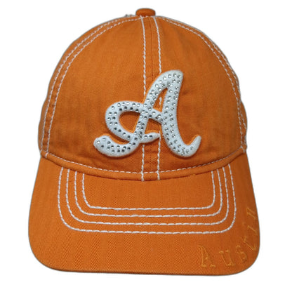 Robin Ruth Baseball Cap Orange One Size Rhinestone A Austin Texas Souvenir Hat