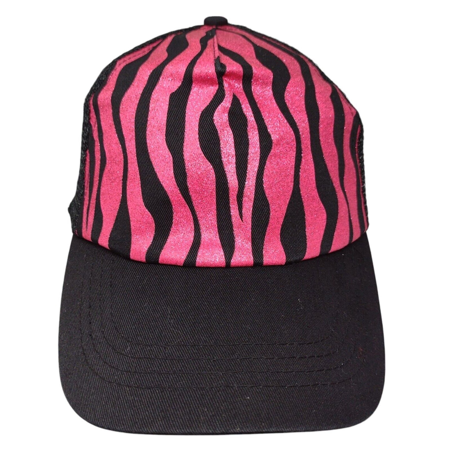 Zebra Stripes Snapback Mesh Back Trucker Hat Multi One Size Adjustable
