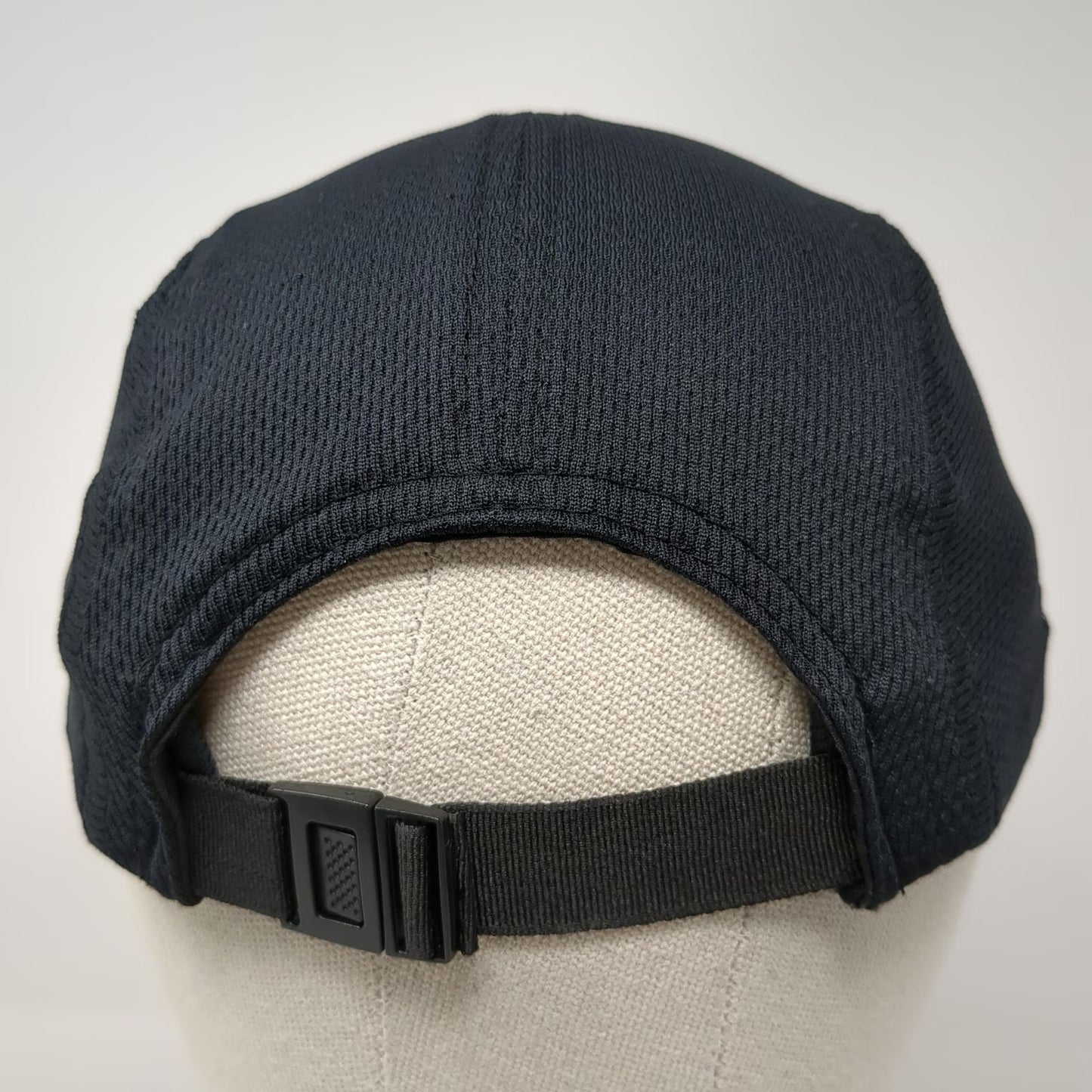 Headsweats 5 Panel Black Hat One Size Polyester Runner Logo Athletic Performance