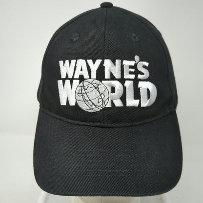Wayne's World Black Snapback Hat One Size Globe Embroidered Movie TV Promo