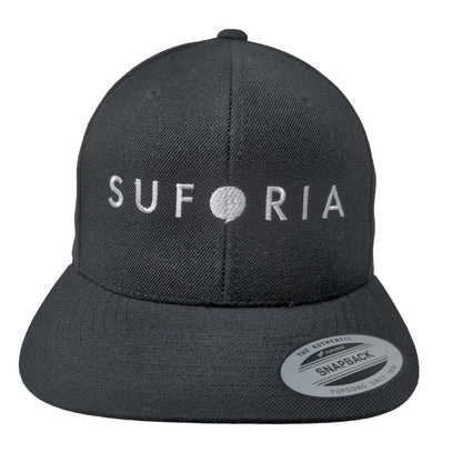 Suforia Snapback Hat Black One Size Embroidered Adjustable 6 Panel