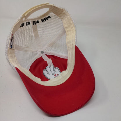 Checkered Flag Sports Men's Strapback Mesh Back Hat Red Hamburger Helper #33