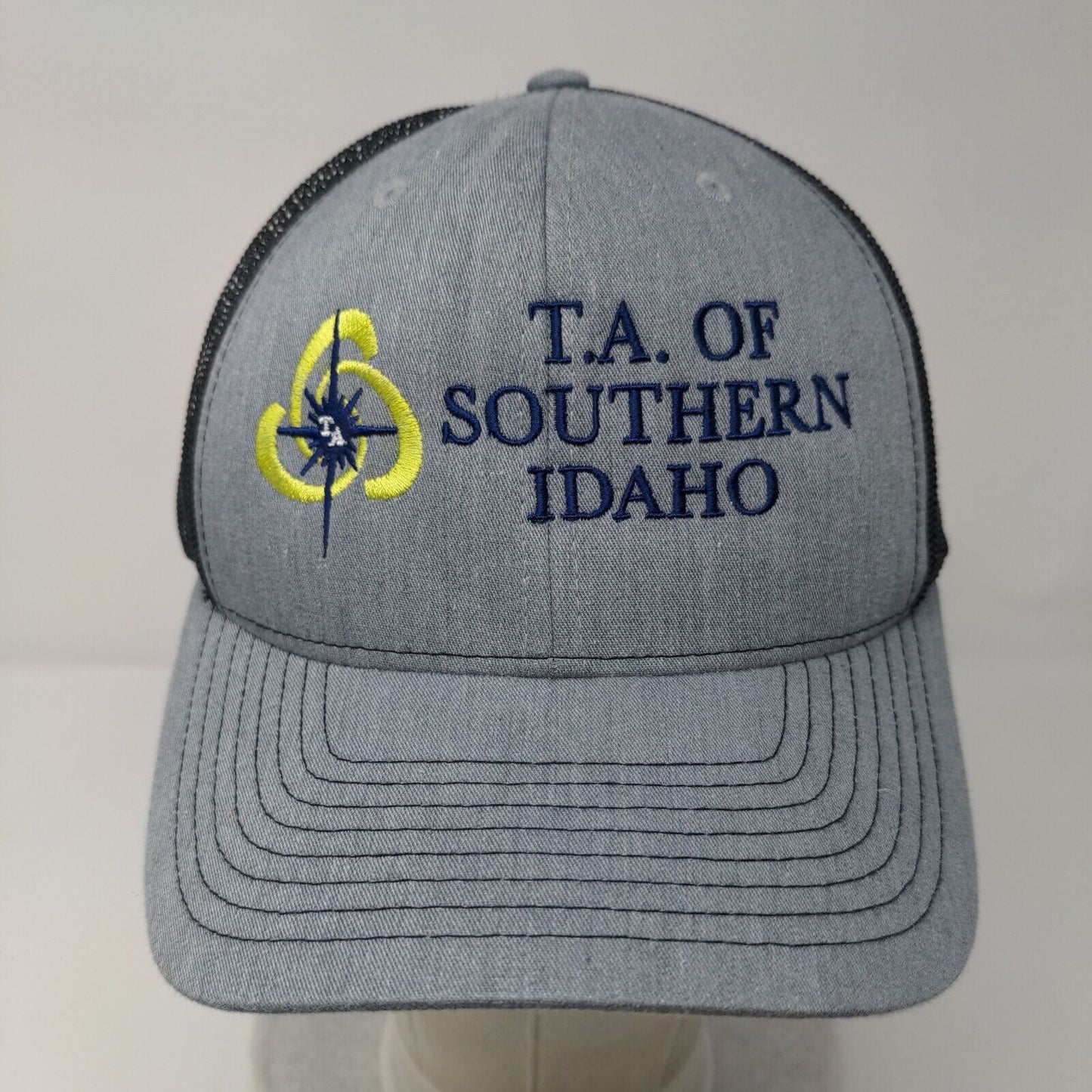 T.A. Of Southern Idaho Snapback Trucker Hat Gray One Size Mesh Back Richardson