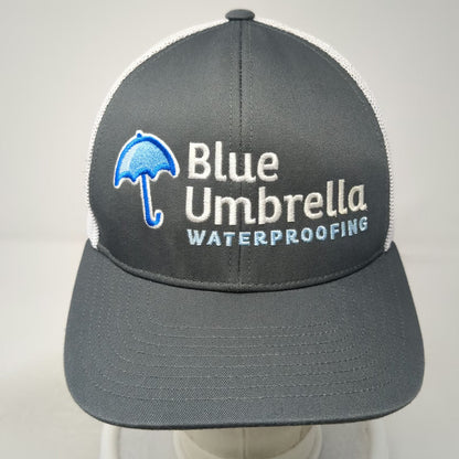 Pacific Headwear Trucker Hat Gray White OSFM Blue Umbrella Waterproofing Mesh