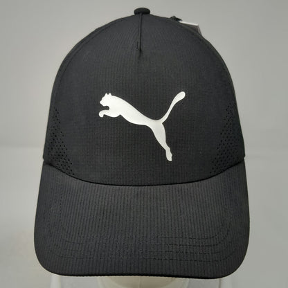 Puma 5 Panel Black One Size Strapback Perforated Mesh Performance Athletic Hat