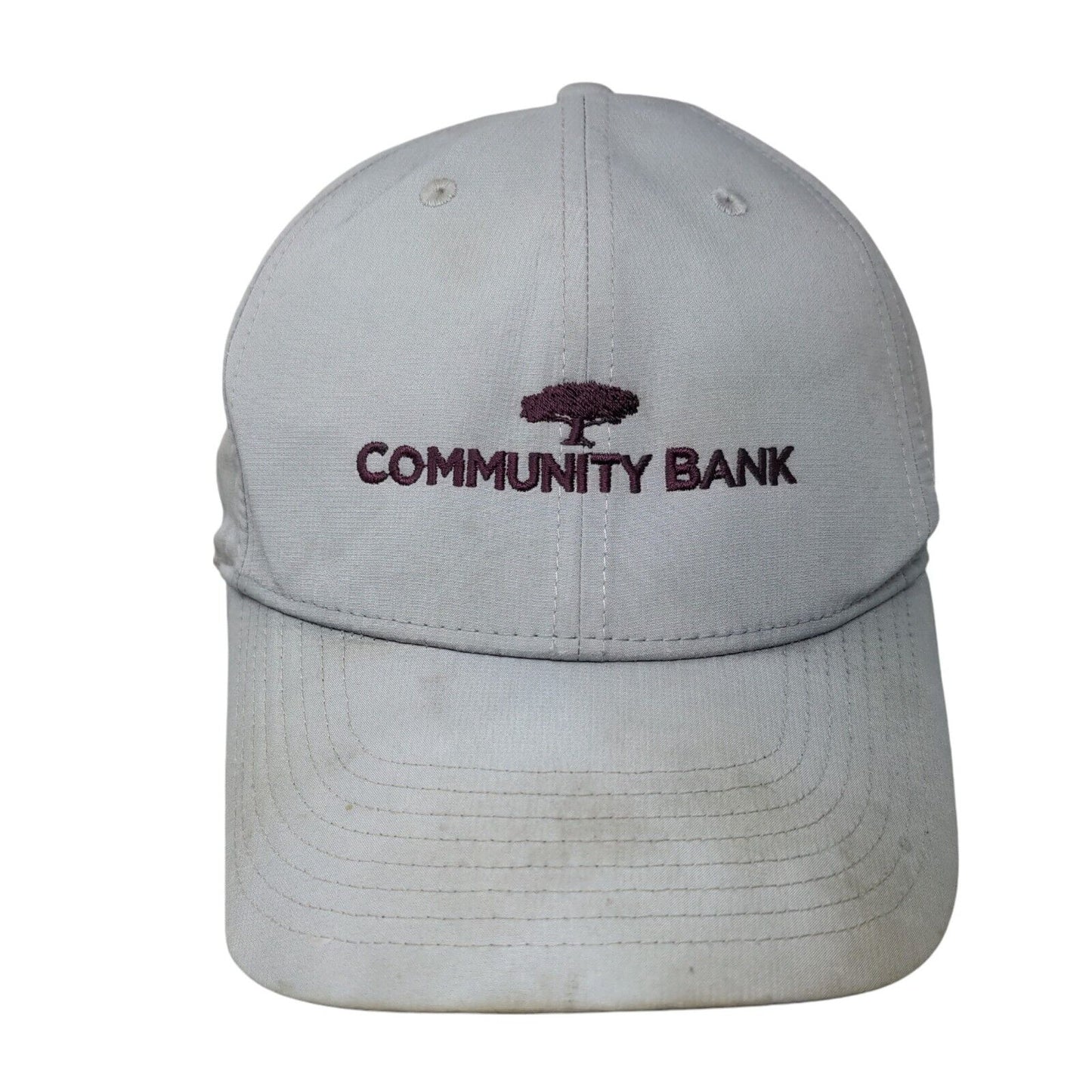 Community Bank Strapback Hat Gray OSFM 6 Panel Nike Legacy91 Dri-Fit