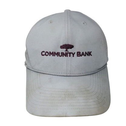 Community Bank Strapback Hat Gray OSFM 6 Panel Nike Legacy91 Dri-Fit