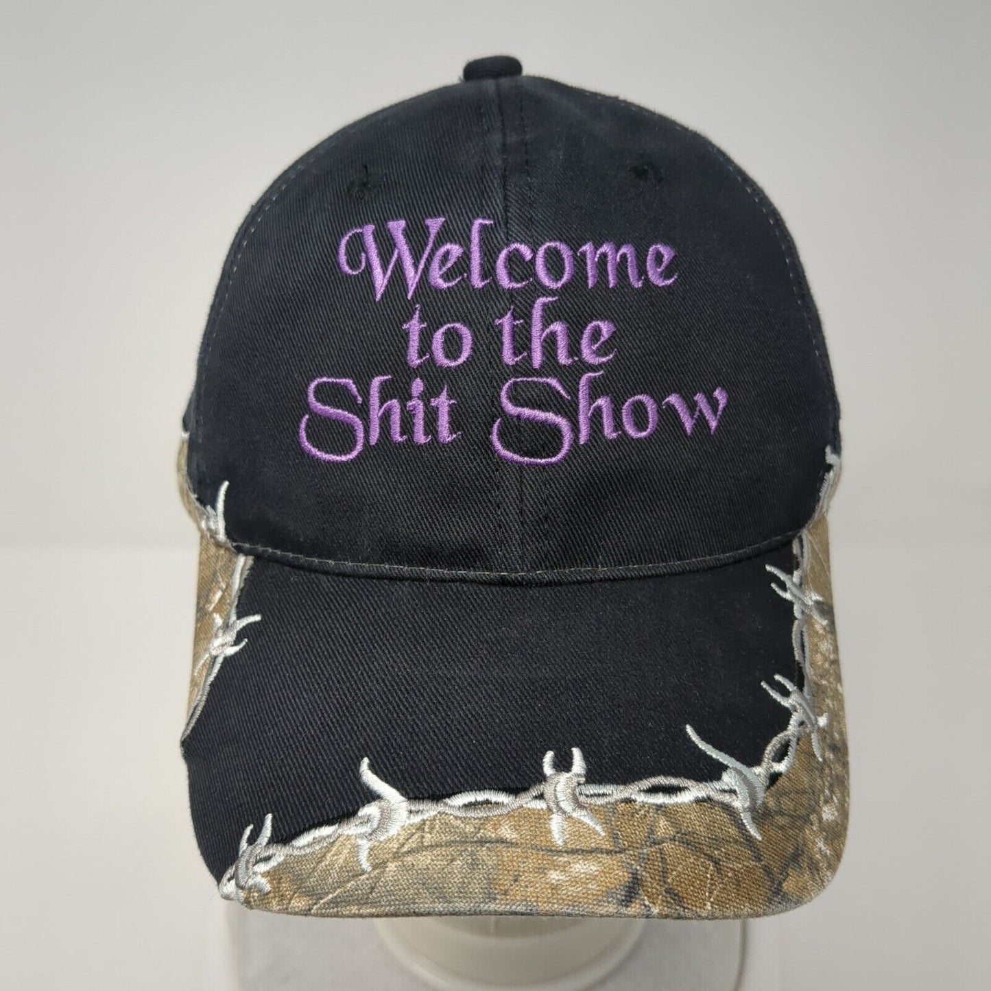 Welcome To The S*** Show Strapback Hat Black OS Adjustable Realtree Outdoor Cap