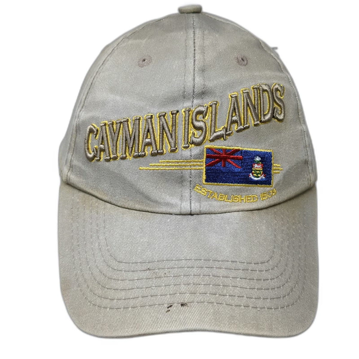 Eagle Crest Cayman Islands Flag Hat Beige One Size Baseball Cap Slideback Cotton