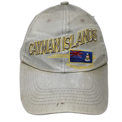 Eagle Crest Cayman Islands Flag Hat Beige One Size Baseball Cap Slideback Cotton