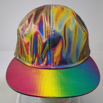 Baseball Cap Gold Pink Blue One Size Strapback Iridescent Rainbow Novelty Hat
