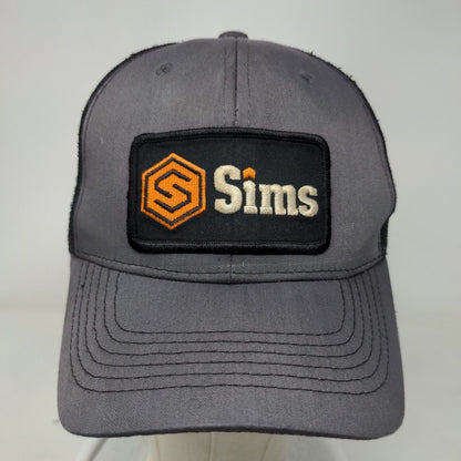 Sims Snapback Mesh Back Trucker Hat Gray One Size Embroidered Patch Colorblock