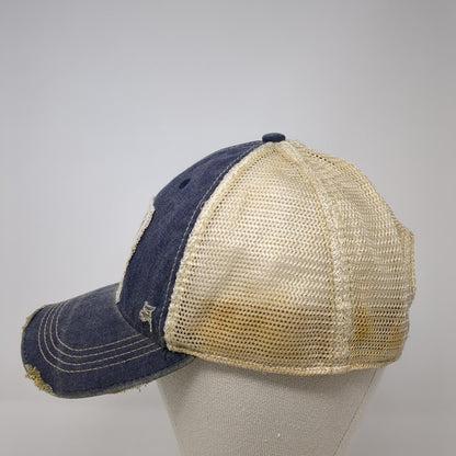 Weekend Hooker Snapback Trucker Hat Blue OS Adjustable Distressed Mesh Back