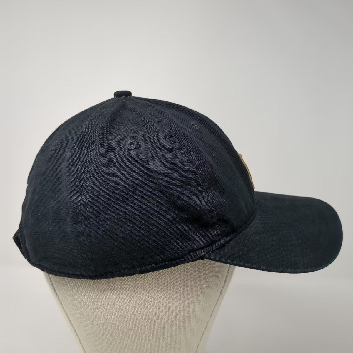 Carhartt Black Baseball Cap One Size Adjustable Logo Patch Canvas Workwear Hat