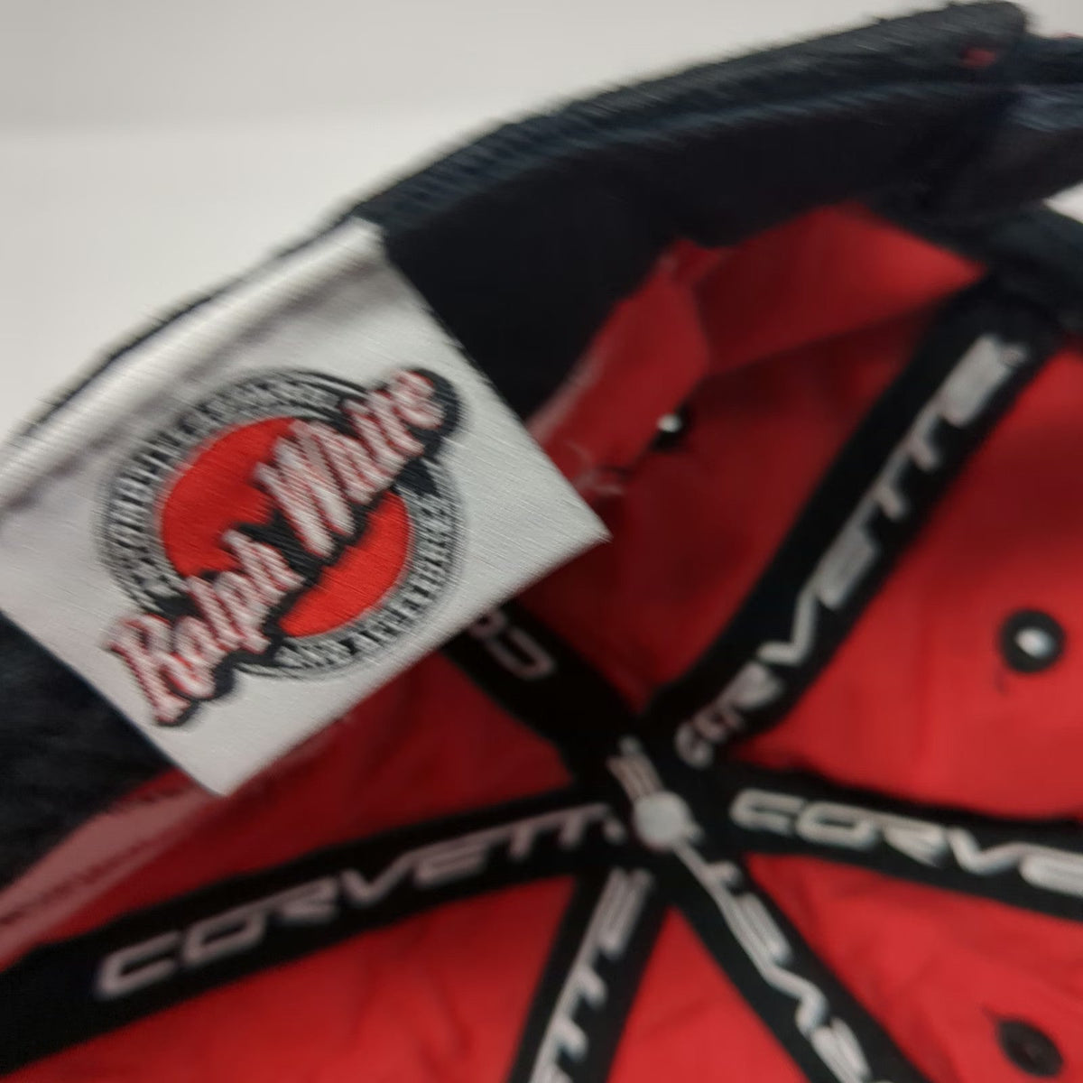 Ralph White Baseball Cap Black Red One Size Corvette C6 Embroidered Racing Hat