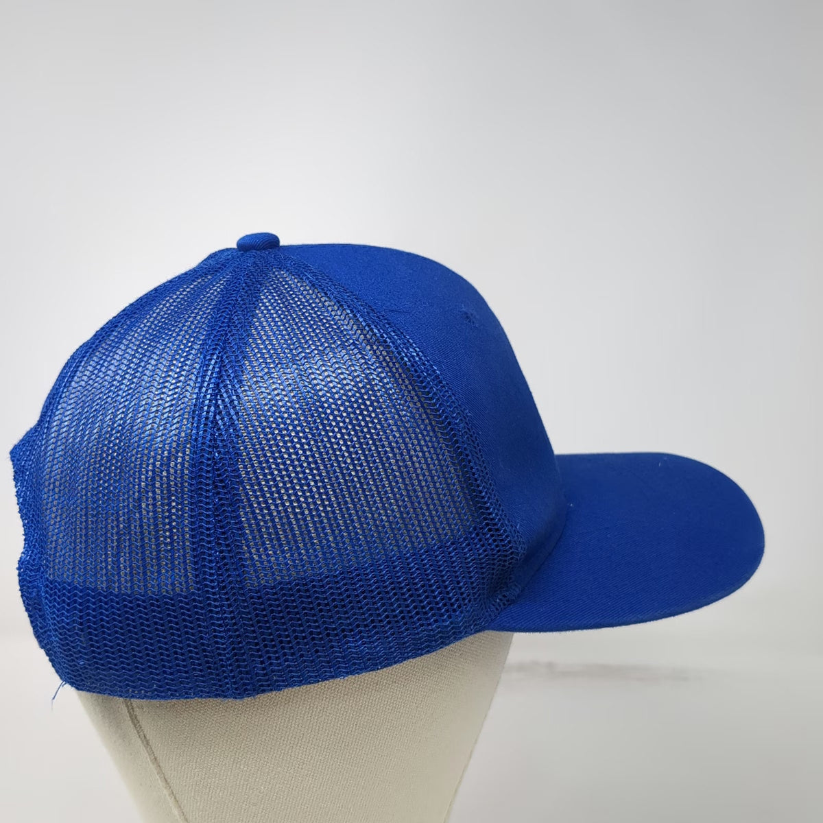 Port Authority Trucker Hat Blue One Size River Edge Mountains Mesh Snapback