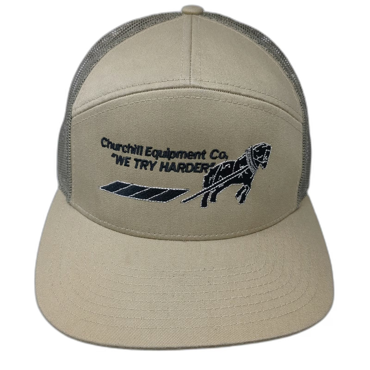 Richardson Trucker Hat Beige Green One Size 7 Panel Churchill Equipment Horse
