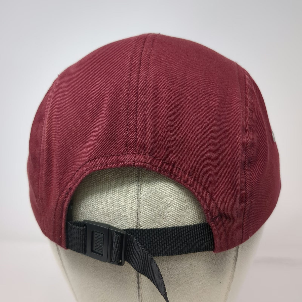 AS Colour 5 Panel Red Hat One Size Strapback Flat Brim Metal Eyelets