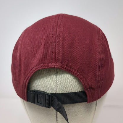 AS Colour 5 Panel Red Hat One Size Strapback Flat Brim Metal Eyelets