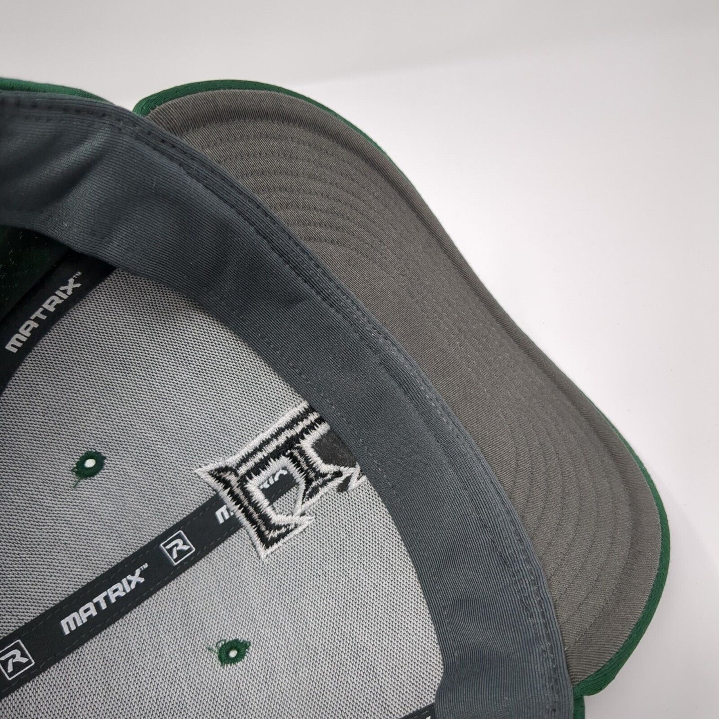 E Mustangs Fitted Hat Green L-XL Embroidered 6 Panel Richardson Matrix