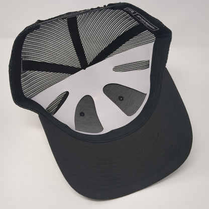 Idaho Leather Patch Snapback Trucker Hat Black One Size Mesh Back