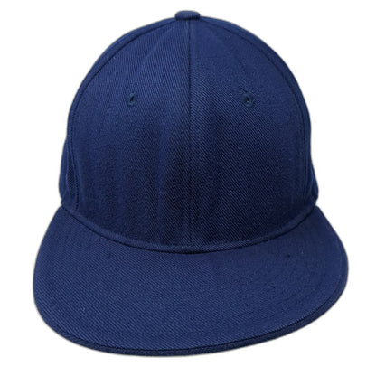 HATCO Baseball Cap Blue 7 3/8 Flat Bill Structured Acrylic Fitted Blank Hat