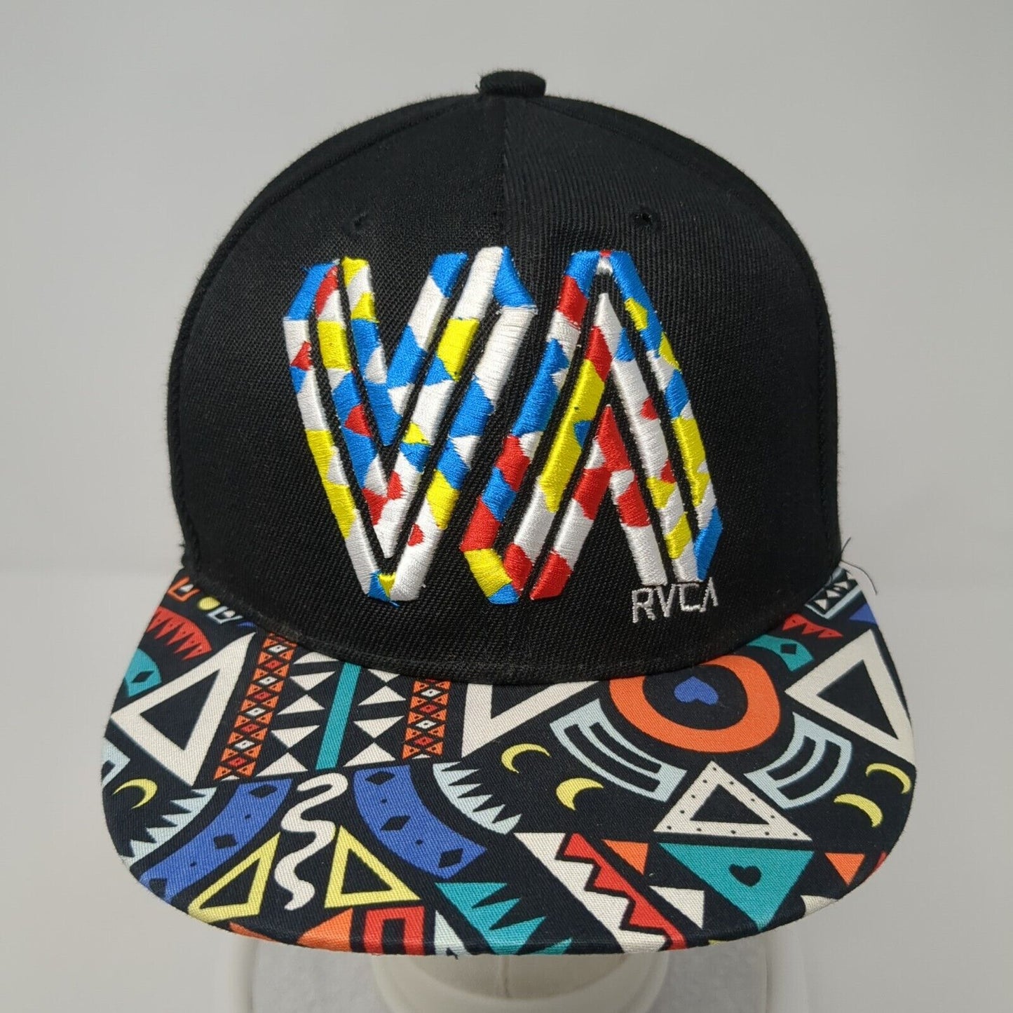 VA RVCA Snapback Hat Multicolor One Size Adjustable Embroidered Colorful