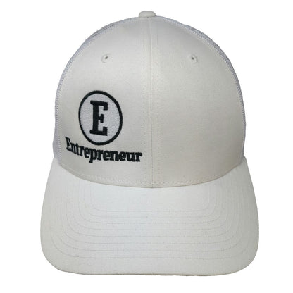 Yupoong White Trucker Hat One Size Entrepreneur Embroidered Mesh Back Snapback