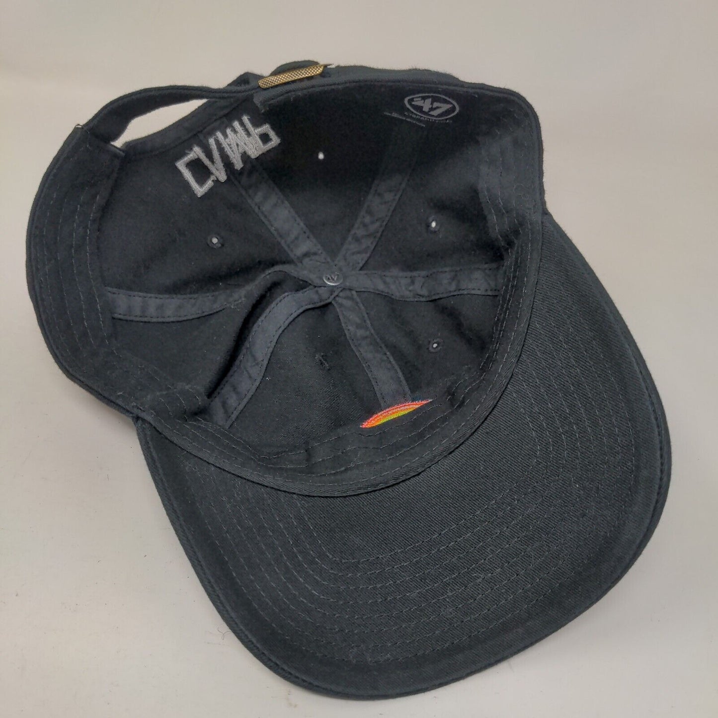 Rainbow Camp Slideback Hat Black OSFA Embroidered 6 Panel '47 Brand
