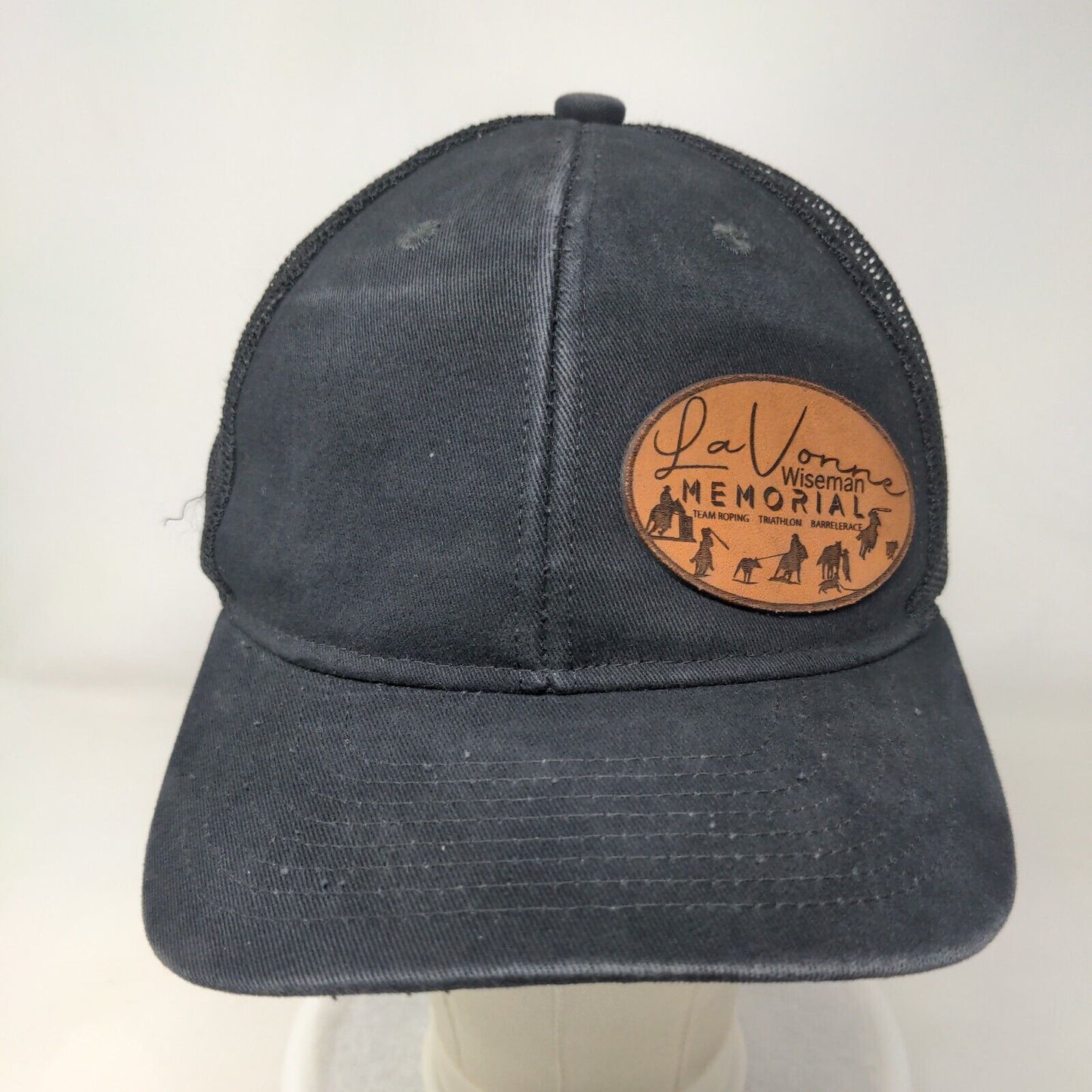 La Vonne Wiseman Memorial Snapback Trucker Hat Black One Size Mesh Back
