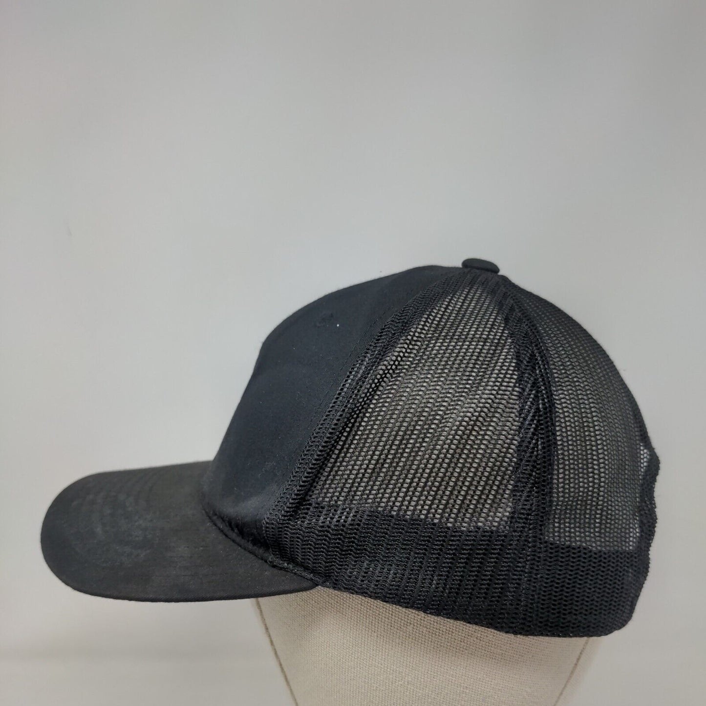 Good News Snapback Trucker Hat Black One Size Adjustable Mesh Back Yupoong