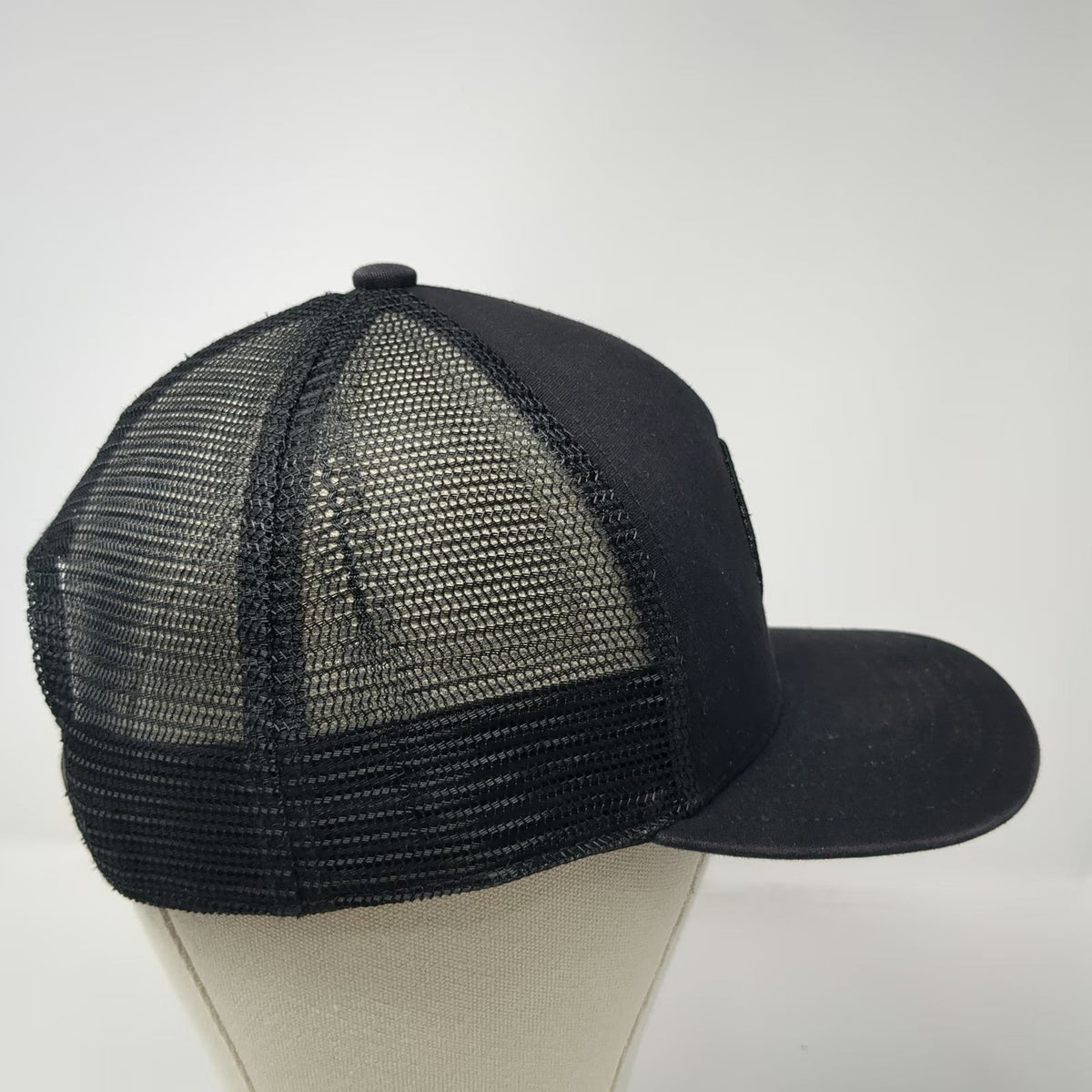 Roark Trucker Hat Black One Size Mesh Back Snapback Expedition Logo Patch Hat